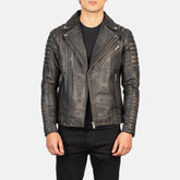 Konis Brown Leather Biker Jacket